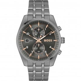 часовник,бижутерия,часовници,boss,men's,skytraveller,44mm,chronograph,water,resistant,analogue,quartz,watch,grey,silver