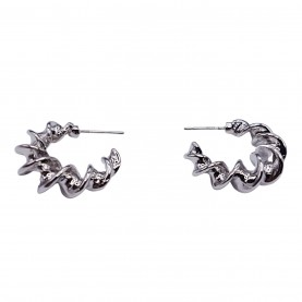 mason,knight,yager,double,thick,twist,hoop,earring,15cm,white