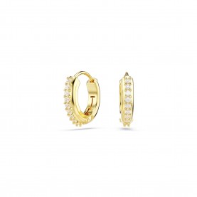 Swarovski Matrix hoop earrings, Round cut, White, Rhodium plated - Gold/Crystal бижутерия,swarovski,matrix,hoop,earrings,round,cut,white,rhodium,plated,gold,crystal