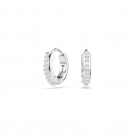 Swarovski Matrix hoop earrings, Round cut, White, Rhodium plated - Silver/Crystal бижутерия,swarovski,matrix,hoop,earrings,round,cut,white,rhodium,plated,silver,crystal