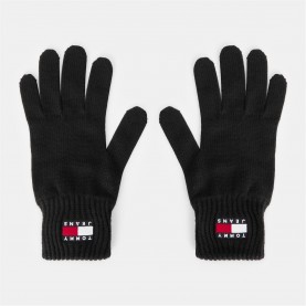 Ръкавици Tommy Jeans TJ Flag Gloves Ld54 - Black ръкавици,ръкавици,шапки,и,шалове,зимни,аксесоари,промоция,на,зимни,облекла,tommy,jeans,tj,flag,gloves,ld54,black