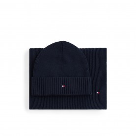 Шал Tommy Hilfiger Flag Beanie & Scarf Gift Pack - Space Blue шал,плажни,шапки,tommy,hilfiger,flag,beanie,&,scarf,gift,pack,space,blue