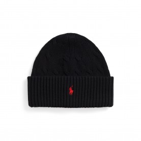 Шапка Polo Ralph Lauren Kids Cotton Beanie - Polo Black шапка,всички,шапки,зимни,аксесоари,polo,ralph,lauren,kids,cotton,beanie,polo,black
