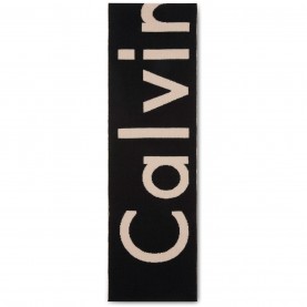 Шал Calvin Klein CK L Logo Scarf Ld54 - Black шал,ръкавици,шапки,и,шалове,зимни,аксесоари,calvin,klein,ck,l,logo,scarf,ld54,black