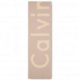 Шал Calvin Klein CK L Logo Scarf Ld54 - Beige шал,ръкавици,шапки,и,шалове,зимни,аксесоари,calvin,klein,ck,l,logo,scarf,ld54,beige