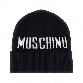 Шапка MOSCHINO Logo Beanie - Black 60100 шапка,всички,шапки,зимни,аксесоари,плажни,шапки,аксесоари,на,разпродажба,moschino,logo,beanie,black,60100