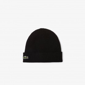 Шапка Lacoste Mens Ribbed Knitted Beanie - Black 031 шапка,всички,шапки,зимни,аксесоари,мъжки,шапки,и,ръкавици,аксесоари,на,разпродажба,lacoste,men,s,ribbed,knitted,beanie,black,031