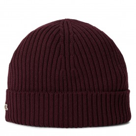 Шапка Lacoste Mens Ribbed Knitted Beanie - Burg 3KE шапка,всички,шапки,зимни,аксесоари,lacoste,men,s,ribbed,knitted,beanie,burg,3ke