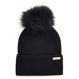 Шапка Barbour International Mallory Pom Beanie - Black шапка,всички,шапки,зимни,аксесоари,плажни,шапки,аксесоари,на,разпродажба,barbour,international,mallory,pom,beanie,black