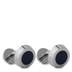 аксесоари,на,разпродажба,boss,men's,simony,polished,silver,tone,cufflinks,navy