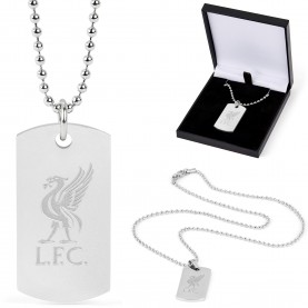Team Officially Licensed Stainless Steel Dog Tag and Ball Chain - Liverpool FC футбол,футболни,аксесоари,team,officially,licensed,stainless,steel,dog,tag,and,ball,chain,liverpool,fc
