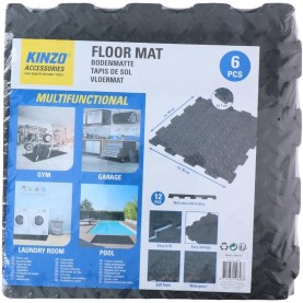 Kinzo 6 Pack Floormats 40cmx40cm - Black направи,си,сам,kinzo,6,pack,floormats,40cmx40cm,black