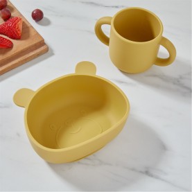 аксесоари,за,кухня,homelife,bear,bowl,&amp;,cup,set,yellow