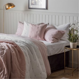 gallery,cotton,stitch,bedspread,white,blush,240x260cm