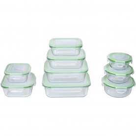 Alpina Alpina Glass 9 Piece Food Containers With Plastic Lid - Multi alpina,alpina,glass,9,piece,food,containers,with,plastic,lid,multi