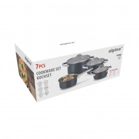 Alpina 7 Piece Cookware Set - Grey alpina,7,piece,cookware,set,grey