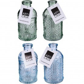 Arti Casa Colored Relief Vase O6.5x12.8cm - Blue домашни,потреби,arti,casa,colored,relief,vase,o6.5x12.8cm,blue