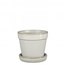 градина,/,на,открито,аксесоари,на,разпродажба,mica,clint,pot,with,saucer,white