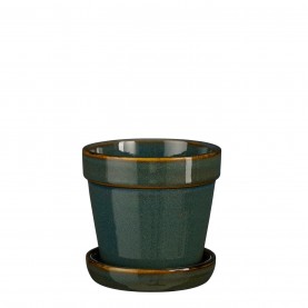 градина,/,на,открито,аксесоари,на,разпродажба,mica,clint,pot,with,saucer,green