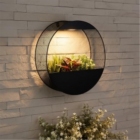 Streetwize Circular Solar Wall Planter - Black/Green градина,/,на,открито,streetwize,circular,solar,wall,planter,black,green