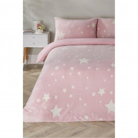 спално,бельо,и,комплекти,аксесоари,на,разпродажба,homelife,in,the,dark,stars,duvet,set,star,pink