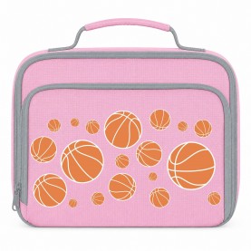 AWD Printed Sports Lunch Box Football Rugby Basketball - BBall Pink чанти,за,обяд,awd,printed,sports,lunch,box,football,rugby,basketball,bball,pink