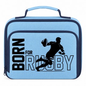 AWD Printed Sports Lunch Box Football Rugby Basketball - Born Black чанти,за,обяд,awd,printed,sports,lunch,box,football,rugby,basketball,born,black