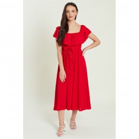 рокля,дамски,поли,и,рокли,дамски,облекла,размер,be,you,frill,bardot,belted,midaxi,dress,red