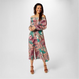 рокля,дамски,поли,и,рокли,biba,biba,bardot,maxi,dress,animal,tropical