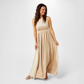 Рокля Biba Bridesmaid One Shoulder Maxi Dress - Champange рокля,дамски,поли,и,рокли,biba,bridesmaid,one,shoulder,maxi,dress,champange