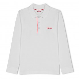 детски,облекла,hugo,long,sleeve,logo,polo,juniors,white,10p