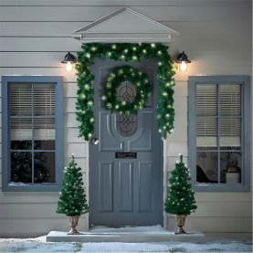коледни,опаковки,и,декорации,the,spirit,of,christmas,4pc,pre,lit,wreath,set,54,green,one,size,green