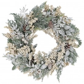 Gisela Graham Wreath - White Berry коледни,опаковки,и,декорации,аксесоари,на,разпродажба,gisela,graham,wreath,white,berry