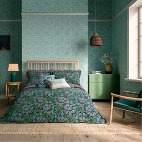 аксесоари,на,разпродажба,morris,and,co,vine,teal,&amp;,lilac,duvet,cover,set,teal,&amp;,lilac
