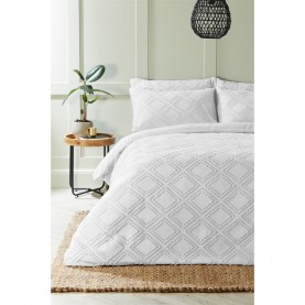 спално,бельо,и,комплекти,аксесоари,на,разпродажба,homelife,diamond,tufted,duvet,set,white