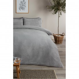 спално,бельо,и,комплекти,homelife,marl,teddy,fleece,duvet,set,silver,charcoal
