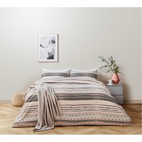 спално,бельо,и,комплекти,homelife,twin,pack,hayden,banded,duvet,set,blush