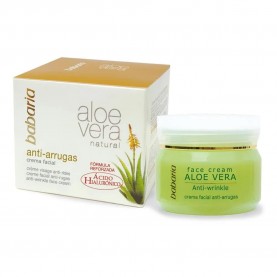 козметика,против,бръчки,babaria,natural,aloe,facial,wrinkle,cream,50ml,clear,green