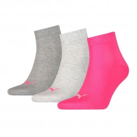 чорапи,мъжки,чорапи,puma,plain,quarter,short,socks,3,pairs,middle,grey,melange,pink,(multicolor)