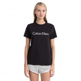 тениска,дамски,пижами,calvin,klein,iconic,short,sleeve,pyjama,t,shirt,black,(black)