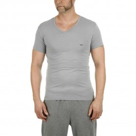 Тениска Emporio armani 111512 CC717 short sleeve v neck T-shirt - Grey (Grey / Navy Blue) тениска,мъжки,тениски,emporio,armani,111512,cc717,short,sleeve,v,neck,t,shirt,grey,(grey,navy,blue)