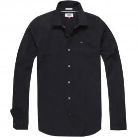 риза,с,дълъг,ръкав,мъжки,ризи,tommy,jeans,original,stretch,slim,fit,long,sleeve,shirt,black