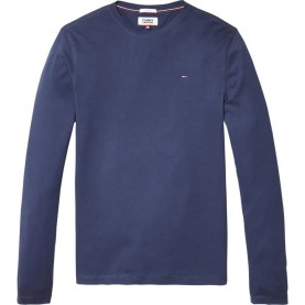 тениска,мъжки,тениски,tommy,jeans,original,ribbed,organic,cotton,long,sleeve,t,shirt,black,iris,(blue)