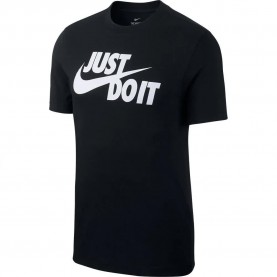 Тениска Nike Sportswear Just Do It Swoosh short sleeve T-shirt - Black (Black / White) тениска,мъжки,тениски,nike,sportswear,just,do,it,swoosh,short,sleeve,t,shirt,black,(black,white)