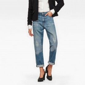 Дънки G-Star 3302 High Waist Boyfriend Tape Restored jeans - Blue (Medium Aged Tape Restored) дънки,дамски,панталони,g,star,3302,high,waist,boyfriend,tape,restored,jeans,blue,(medium,aged,tape,restored)