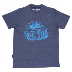 Тениска Rock or die Live Fast short sleeve T-shirt - Blue (Navy) тениска,мъжки,тениски,дамски,тениски,rock,or,die,live,fast,short,sleeve,t,shirt,blue,(navy)