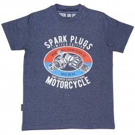 Тениска Rock or die Spark Plug short sleeve T-shirt - Blue (Navy) тениска,мъжки,тениски,дамски,тениски,rock,or,die,spark,plug,short,sleeve,t,shirt,blue,(navy)