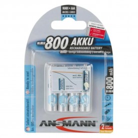 батерии,ansmann,aaa,800mah,1.2v,rechargeable,battery,4,units,grey,(silver)