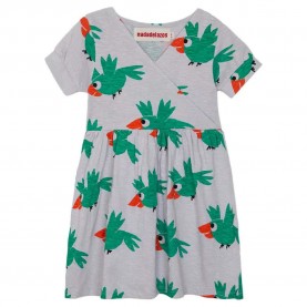 Рокля Nadadelazos Gupri Bird short sleeve short dress - Grey (Light Elefant Grey) рокля,дамски,поли,и,рокли,nadadelazos,gupri,bird,short,sleeve,short,dress,grey,(light,elefant,grey)