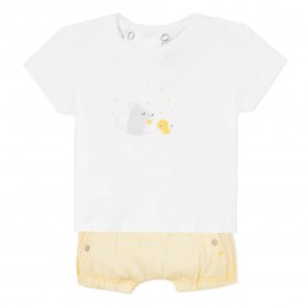 Absorba Petite Savane Naissance short sleeve set - Yellow / White (Sun Yellow) детски,екипи,absorba,petite,savane,naissance,short,sleeve,set,yellow,white,(sun,yellow)